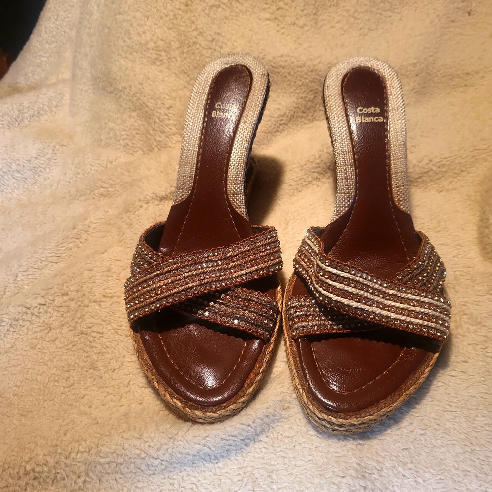 Costa Blanca Wedge Sandals Size 9 1/2
